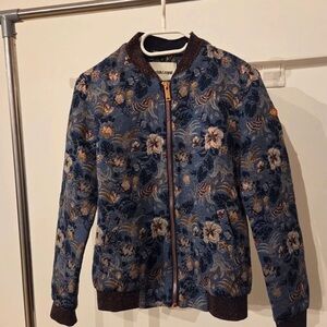 Desigual Blue Floral Bomber Jacket